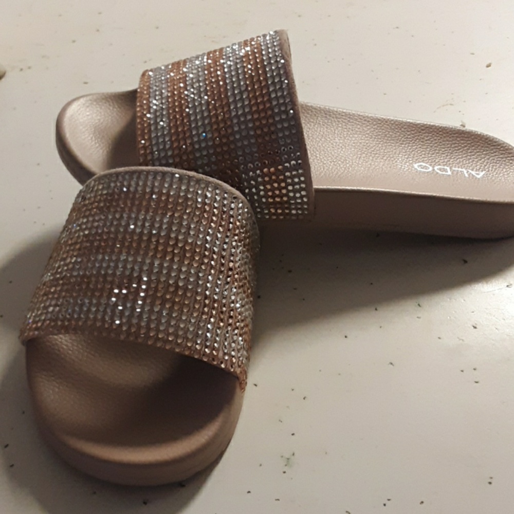ALDO slip ons blush pink with sparkles